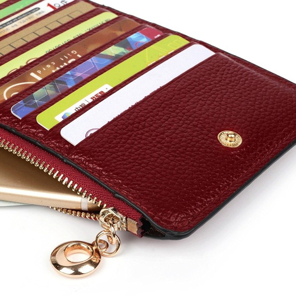 RED LEATHER 20 CARD ORGANIZER/WALLET - Picture 7 of 9